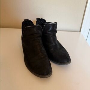 Very G Black Ankle Booties with Silver Accents